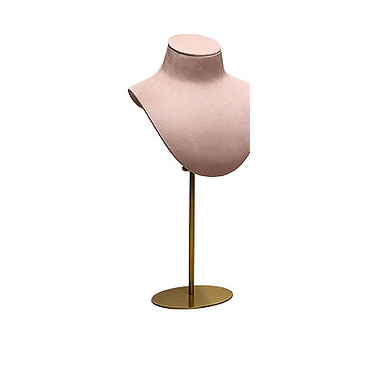 Pink Metal Portrait Medium / 15 x 35 cm complete velvet necklace display bust on white background - CND030