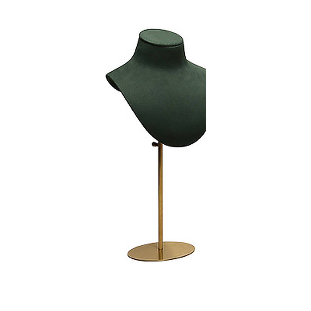 Grass Green Metal Portrait Medium / 15 x 35 cm complete velvet necklace display bust on white background - CND039