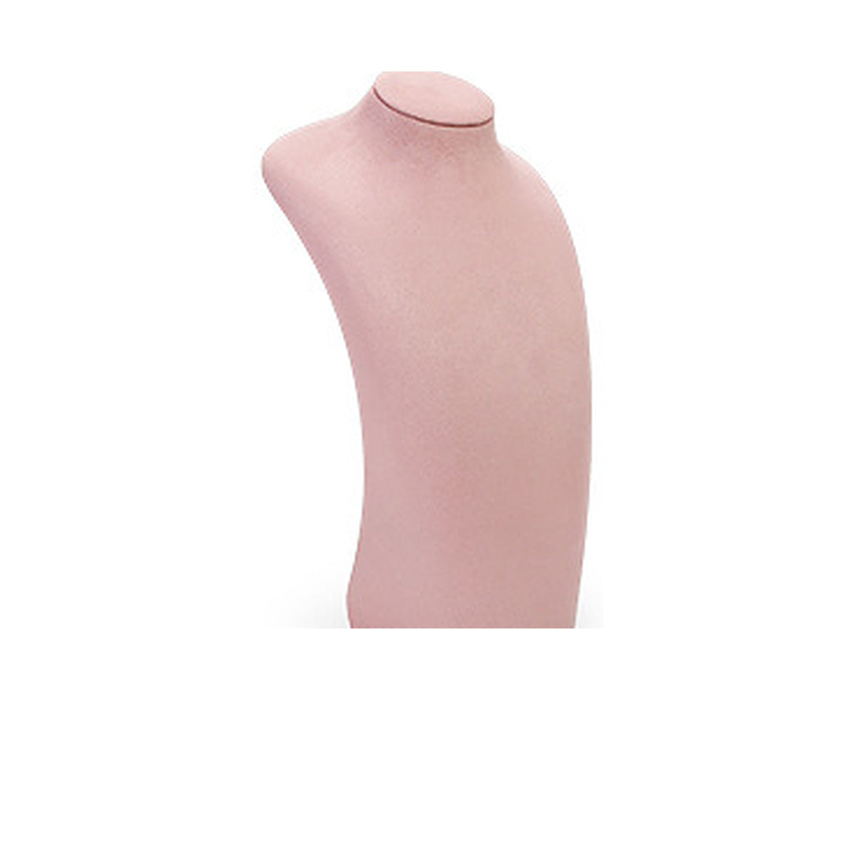 Pink Velvet Portrait Large / 9 x 9 x 29 cm complete velvet necklace display bust on white background - CND041