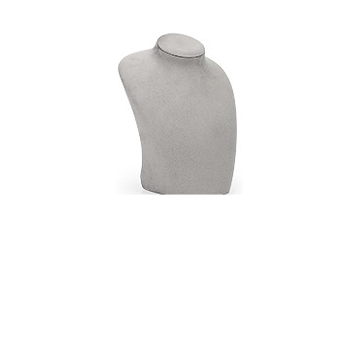 Gray Velvet Portrait Small / 9 x 8 x 20 cm complete velvet necklace display bust on white background - CND044