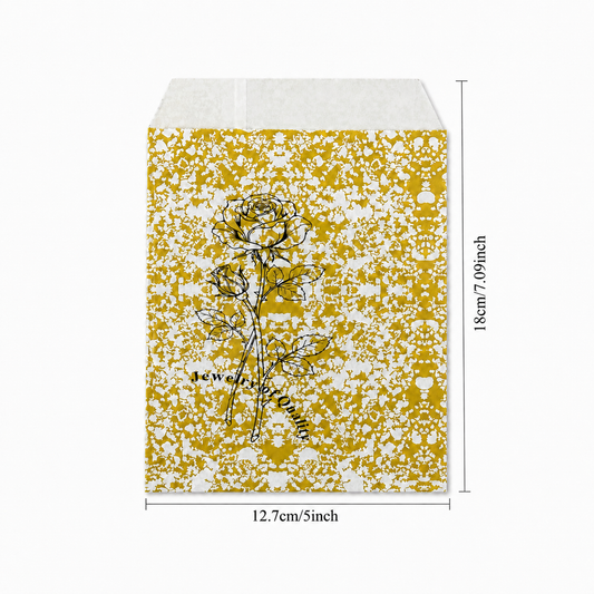 Golden Paper gift bag  Price For 100pcs, 5" × 7"