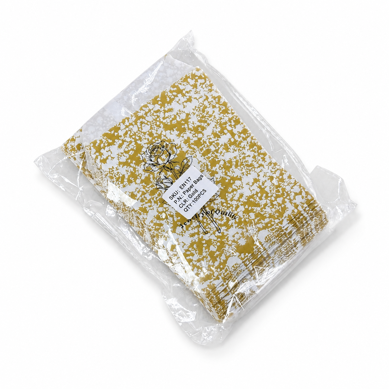 Golden Paper gift bag  Price For 100pcs ,4" x 6"