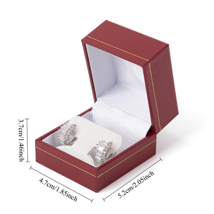 Caja roja para pendientes para propuesta de matrimonio con borde dorado, precio por 24 piezas