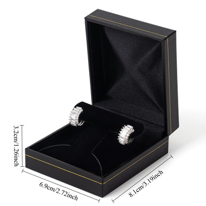 골드 트림이 있는 블랙 후프 귀걸이 상자, 12개 가격