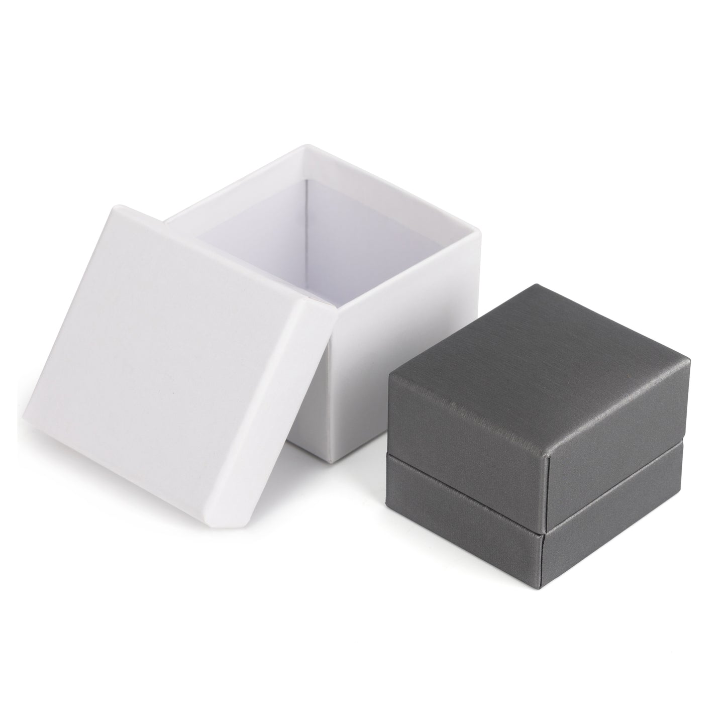 Cajas para anillos recubiertas de PU gris, precio por 24 piezas