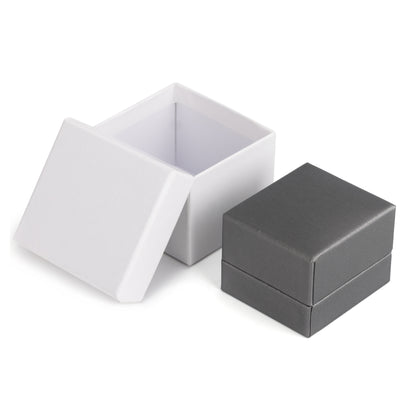 Cajas para anillos recubiertas de PU gris, precio por 24 piezas