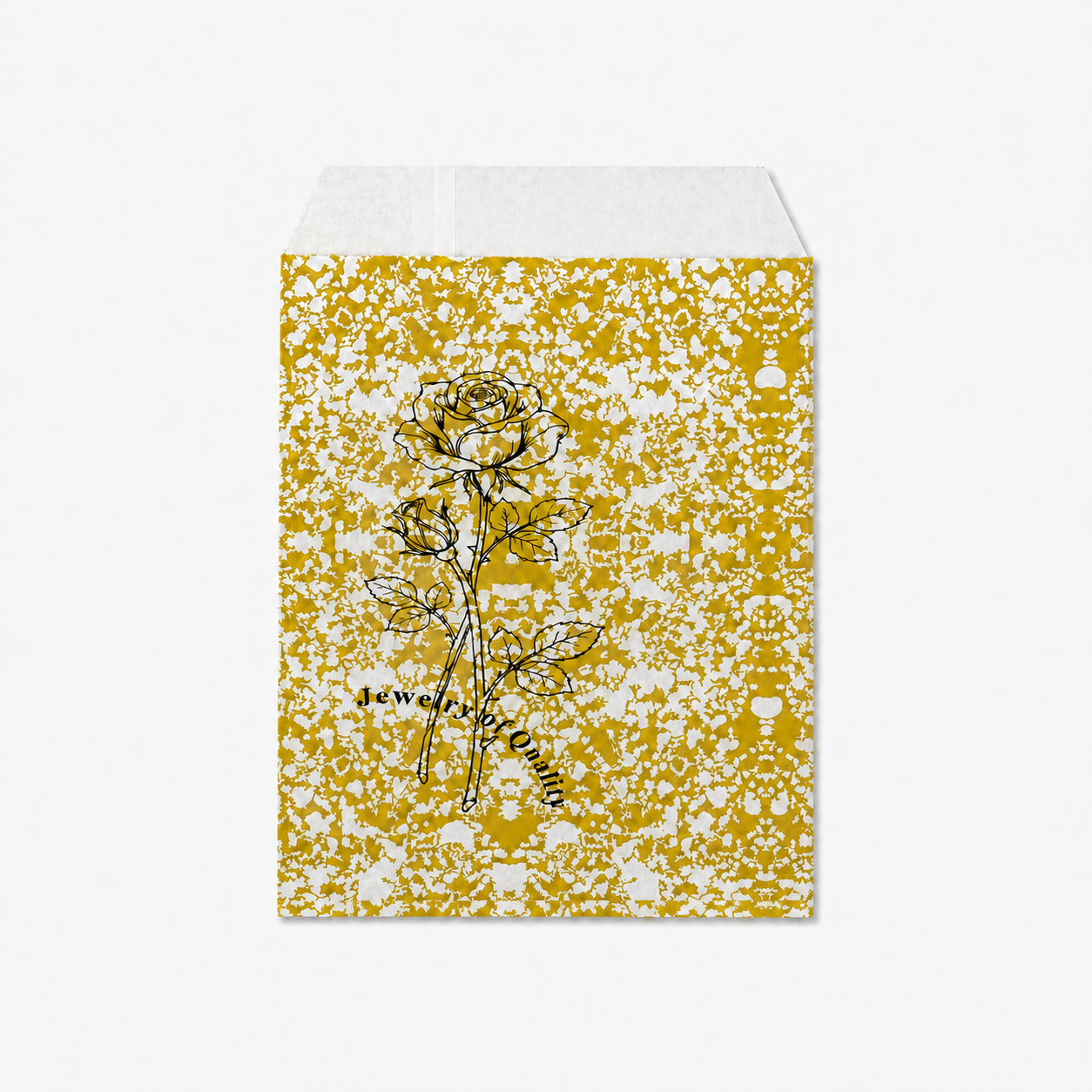 Gold Rose Self-Seal Jewelry Paper Envelopes – 5 × 7 in, 100 Pack