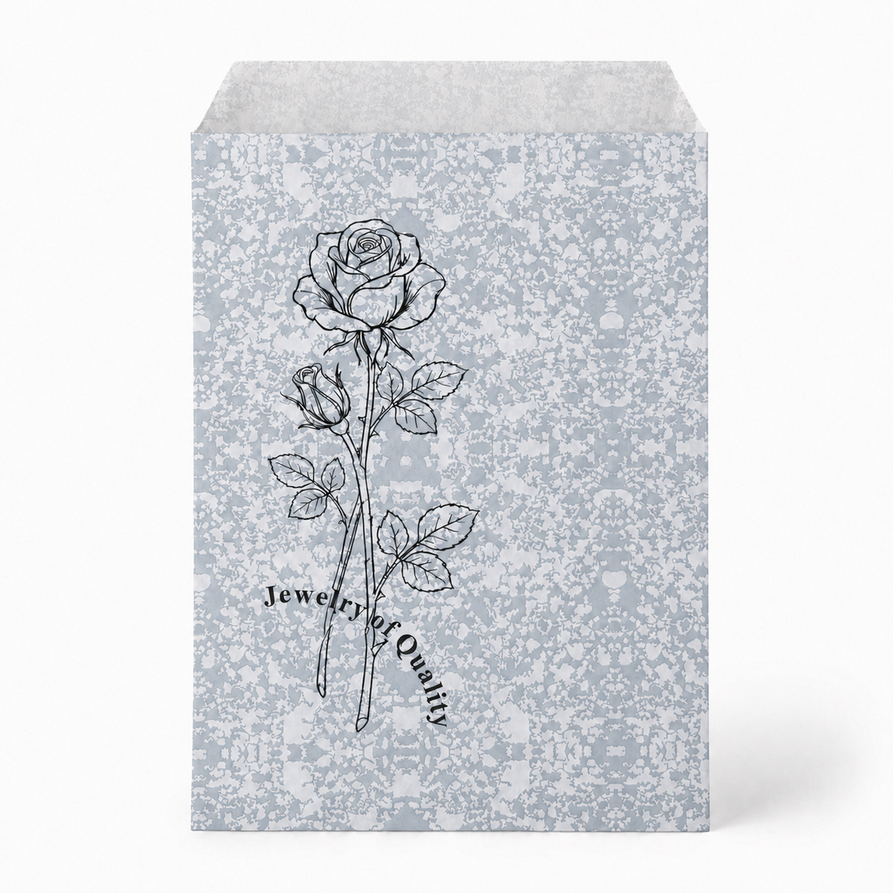 Silver Rose Self-Seal Jewelry Paper Envelopes – 6 × 9 in, 100 Pack
