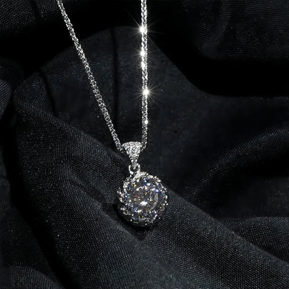 Jeweller Buy Hot Sale Luxury Necklace with 3 Carat Moissanite Pendant 925 Sterling Silver round Shape Necklace