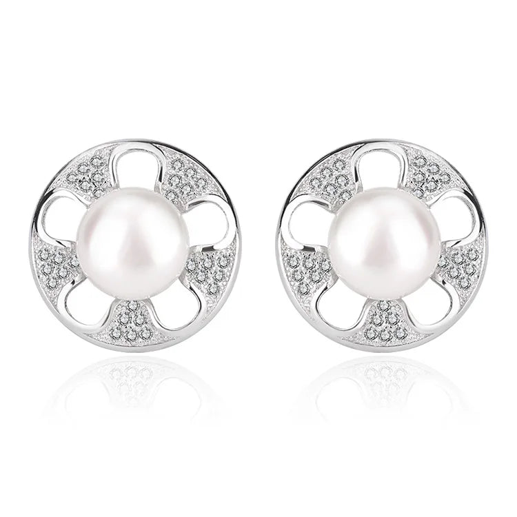 Custom fashion ladies jewelry 925 sterling silver necklace studs earrings sets