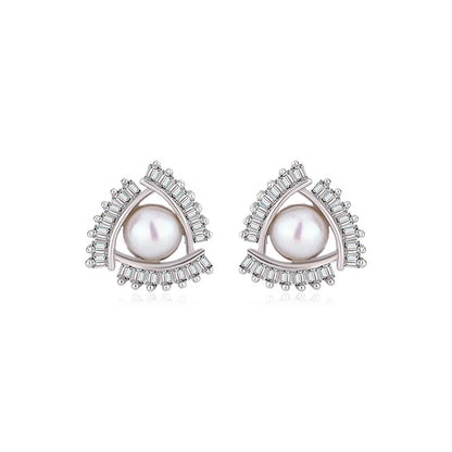 Wholesale custom women fashion pearl ring necklace chain pendant and studs earring set