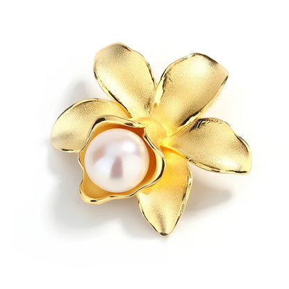 Custom freshwater pearl gold plated 925 pure sterling silver pendant for women