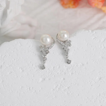 Wholesale New Trends 18k gold plated luxury 925 sterling silver dangle earrings fine jewelry for women