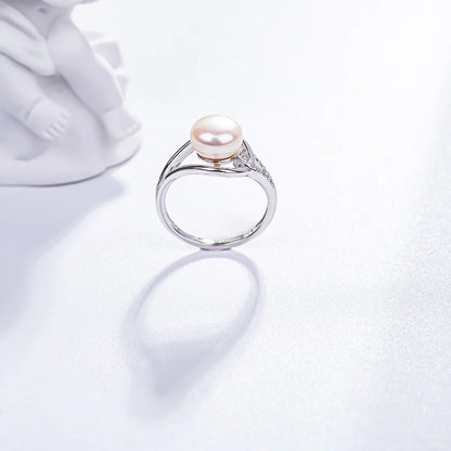 S925 pure silver pearl ring, female niche design, light luxury, high-end feeling, cool style, Instagram trendy fashion