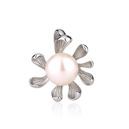 Custom made fashion pearl and diamond 925 sterling silver necklace pendant