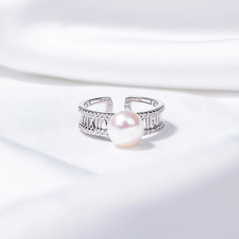 S925 pure silver pearl ring, female niche design, light luxury, high-end feeling, cool style, Instagram trendy fashion