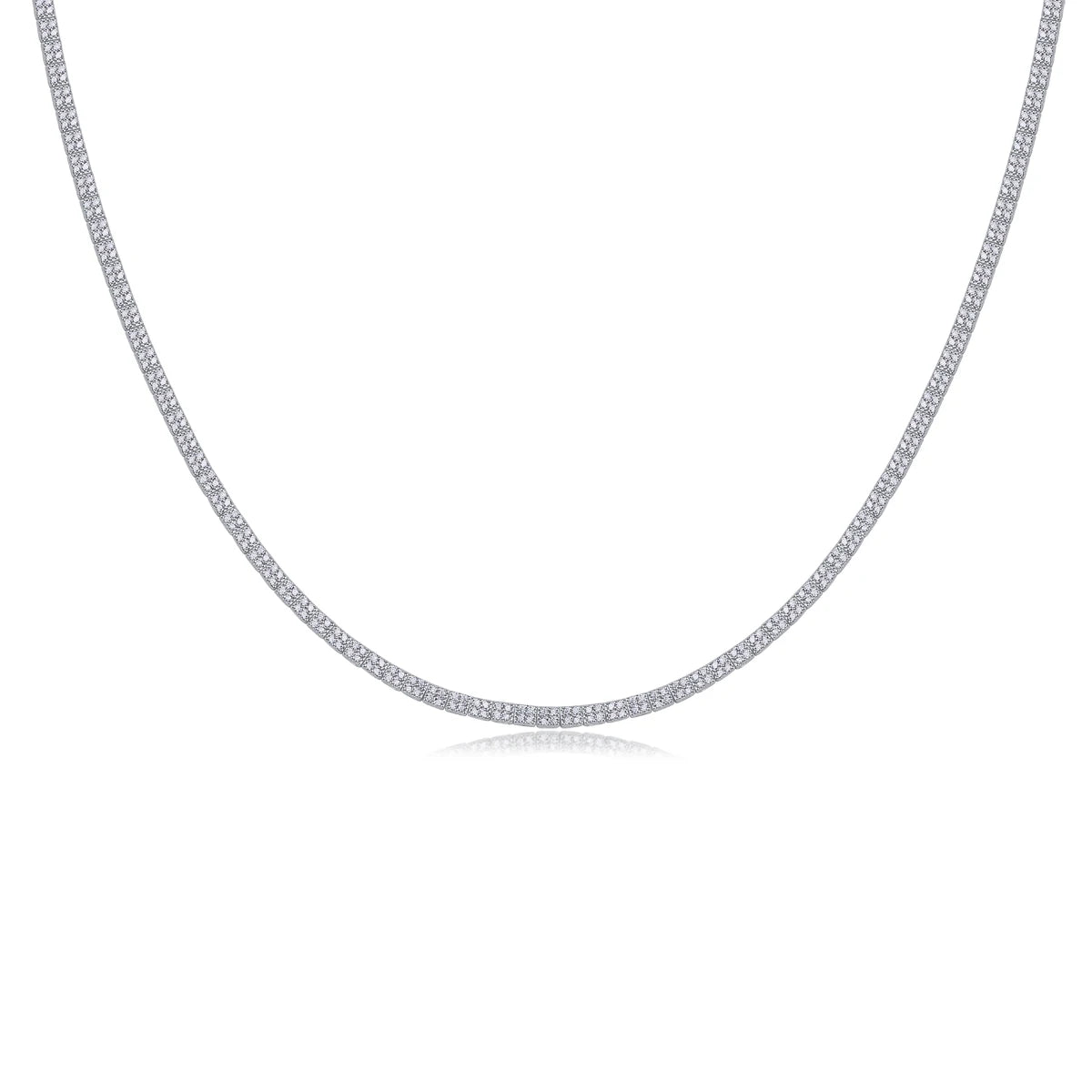 New Arrival Minimalist 925 Sterling Silver Bead Link Chain White Gol Moissanite Trendy Necklace For Gift N231213442