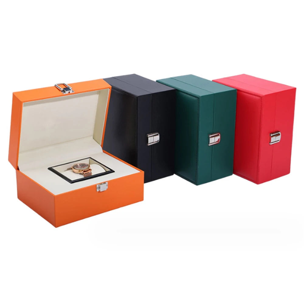 Luxury PU Leather Watch Box with High-End Display Elegant Storage Case