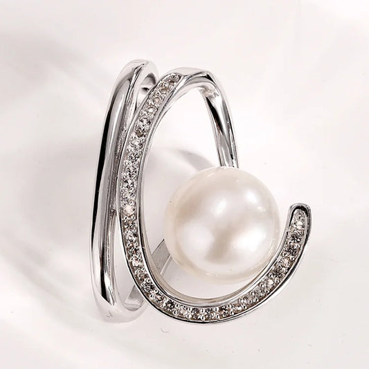 Custom logo modern diamond pendants sterling silver 925 freshwater pearl ladies necklace pendant