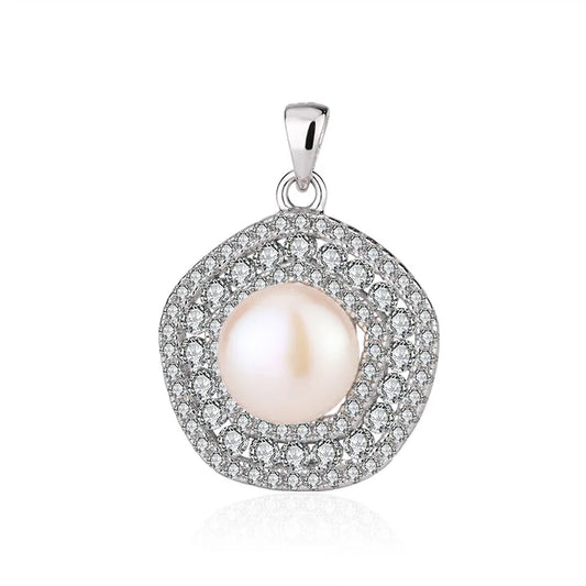 Custom made pendant manufacturer wholesale diamond 925 sterling silver single pearl necklace pendant for chains