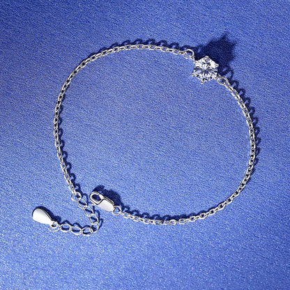 Ladies Fine Jewelry Sterling 925 Silver Bracelet CZ Diamond Fashion Charm Classic Bracelet Women Jewelry