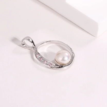 Custom 925 sterling silver moissanite pearl necklace pendant with moissanite