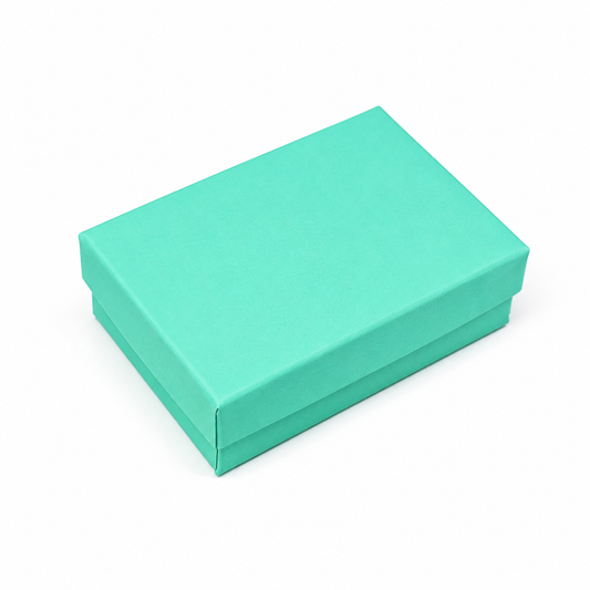 Closed t blue matte medium pendant cotton-filled jewelry gift box, 100-piece wholesale pack