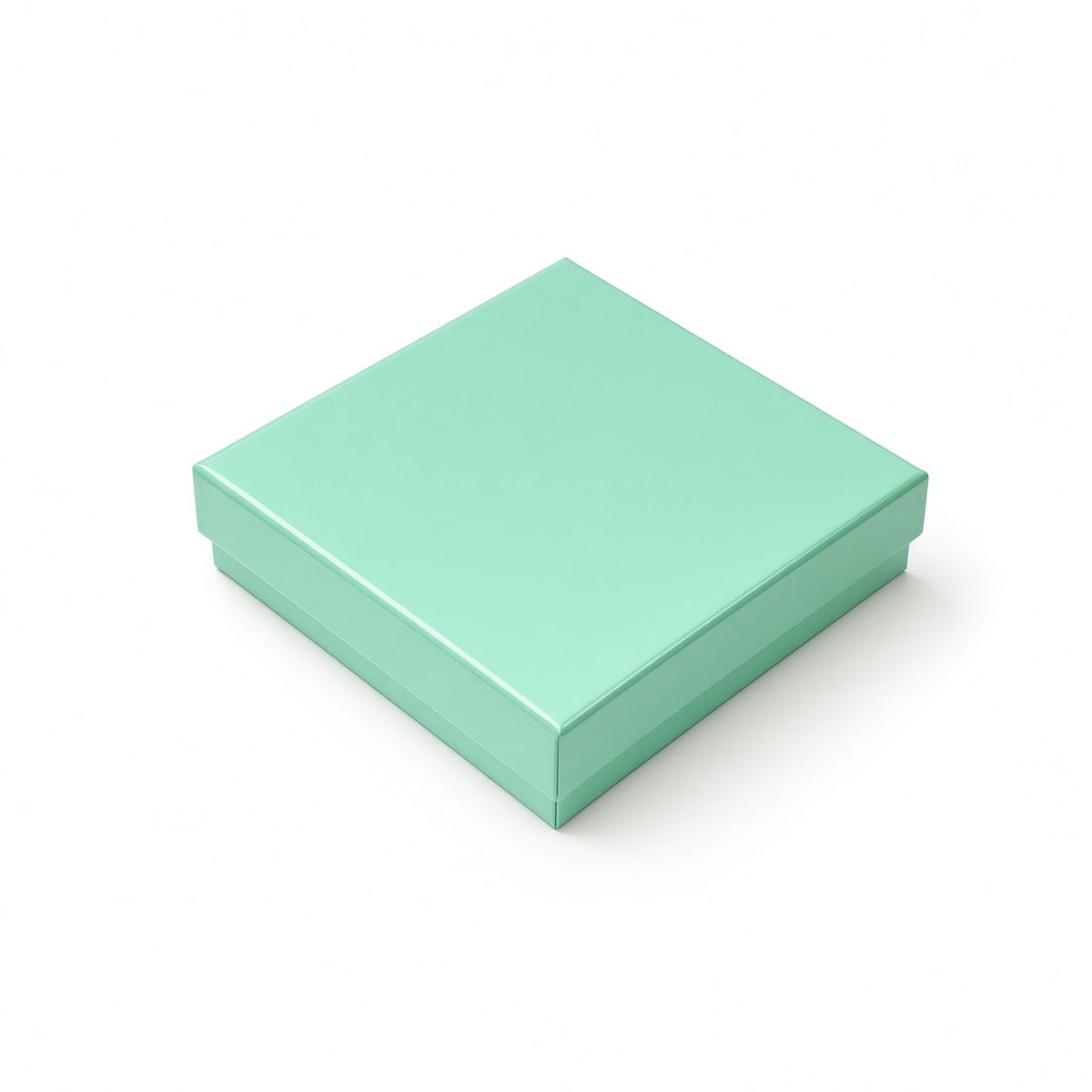 Closed t blue glossy square earring cotton-filled jewelry gift box, 100-piece wholesale pack