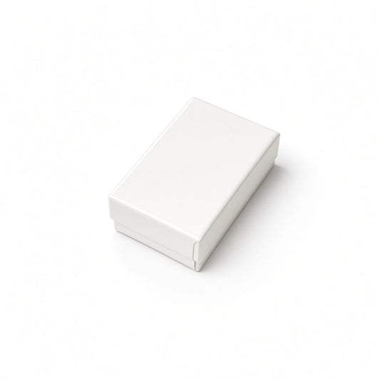 Closed white glossy slim bracelet cotton-filled jewelry gift box, 100-piece wholesale pack