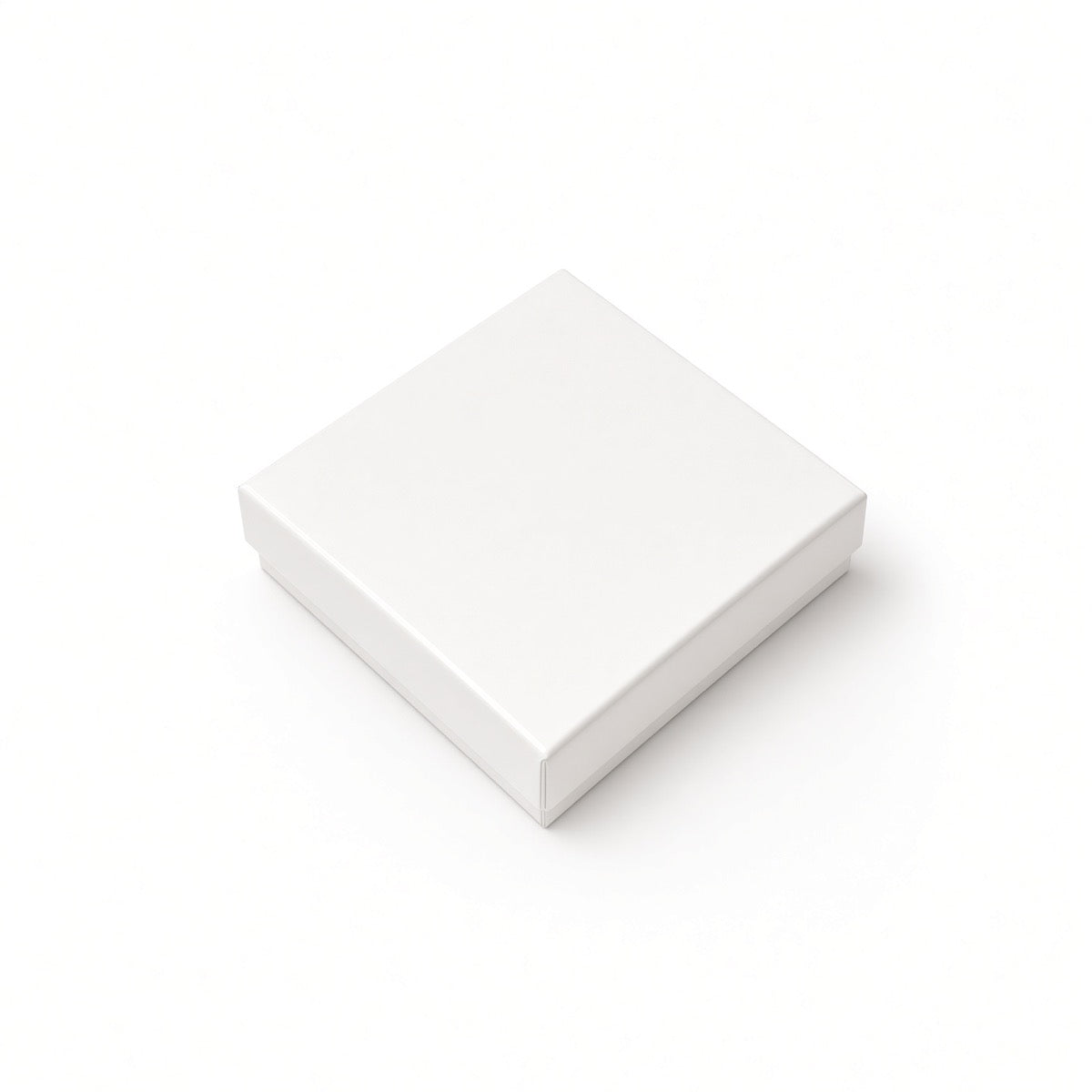 Closed white glossy square earring cotton-filled jewelry gift box, 100-piece wholesale pack