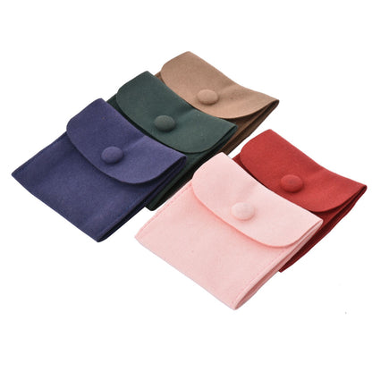 100 PCS 8 × 8 CM Snap Fastener Suede Pouch Jewelry Storage Bags