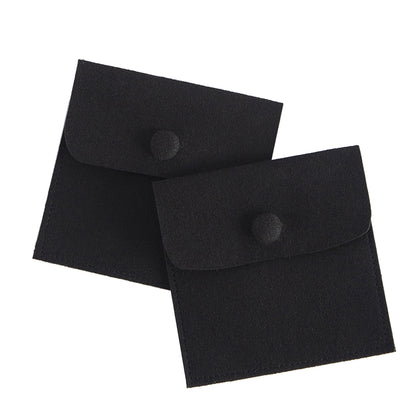 100 PCS 8 × 8 CM Snap Fastener Suede Pouch Jewelry Storage Bags