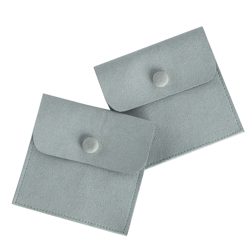 100 PCS 8 × 8 CM Snap Fastener Suede Pouch Jewelry Storage Bags