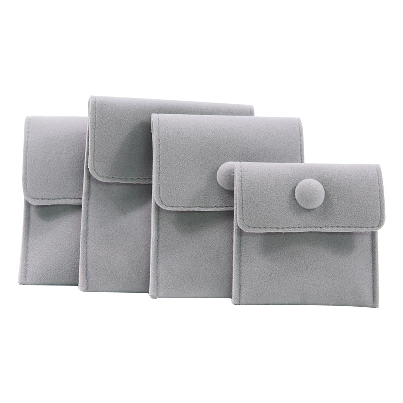 10 PCS Snap Fastener Velvet Pouch Jewelry Storage Bags