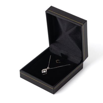 12PCS (LP9-BK) Classic Black Leatherette Necklace Pendant Jewelry Box
