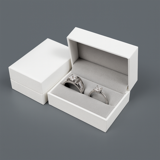 24Pcs White Double Ring Boxes