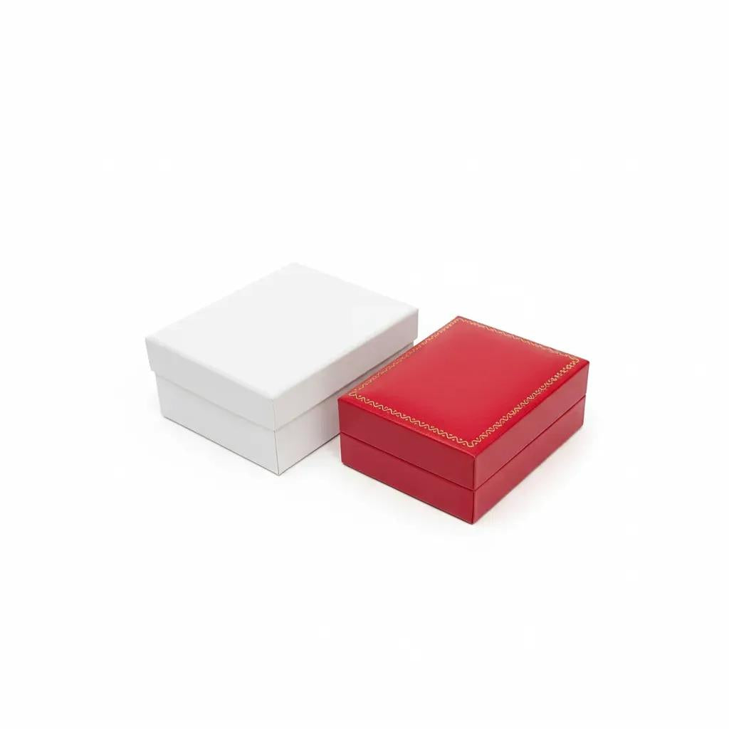 6Pcs Red Pedant Boxes With Gold Trim