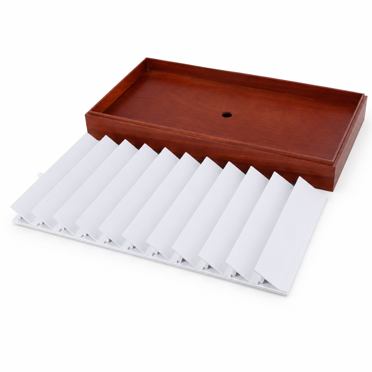 11-Slot Wooden Earring Tray with White Interior – Jeweller Buy