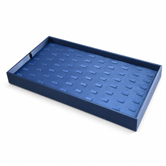 Blue 65-Position Ring Tray – 19.02 in Jewelry Display | Jeweller Buy