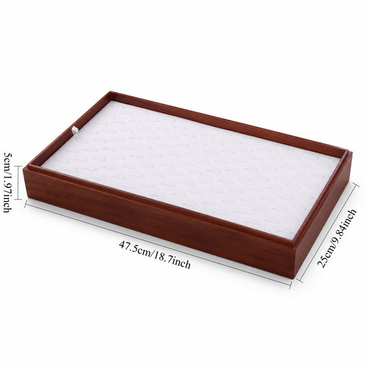 128-Slot Wooden Ring Organizer Tray with White Steel Clip Insert – Jeweller Buy