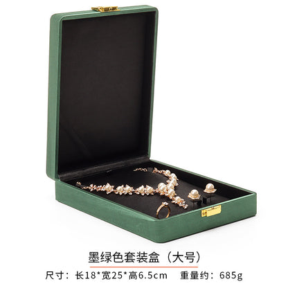 Metal Buckle Black Tess Cloth Box Ring Earrings Necklace Set Box Jewelry Storage Jewelry Box Gift Packaging Box