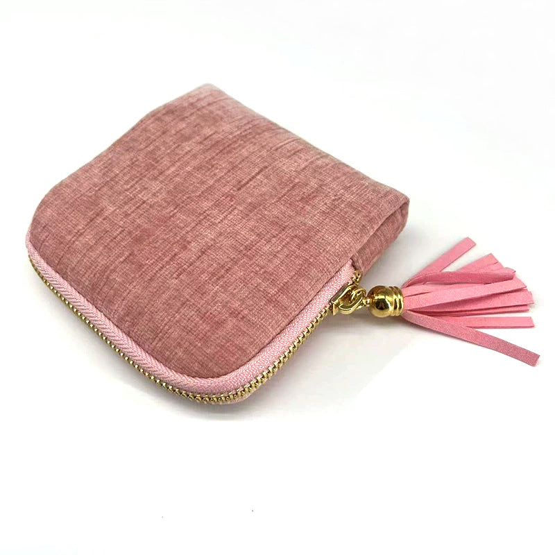 Portable Tassel Zipper Jewelry Bag