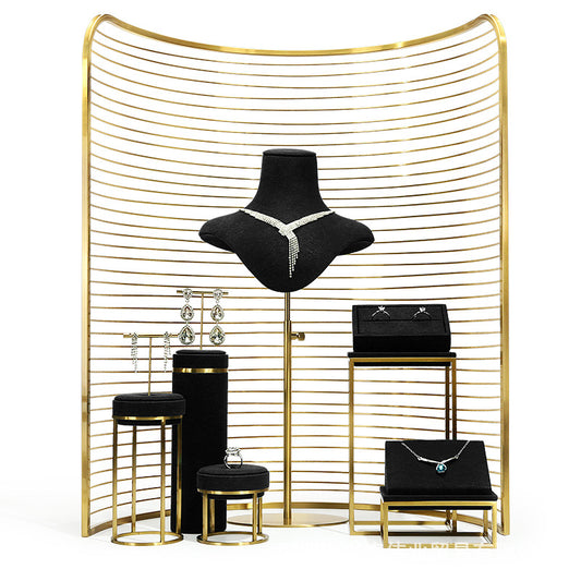 Black Microfiber Jewelry Display Stand for Earrings & Bracelets | High-End Retail Display