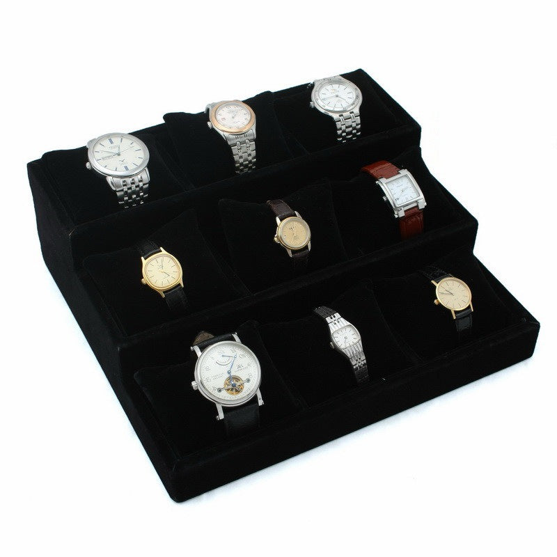 Ice Flower Velvet Small Pillow Plate 12-grid Stall Bracelet Bracelet String Storage Box Stall Props Jewelry Watch Display Plate