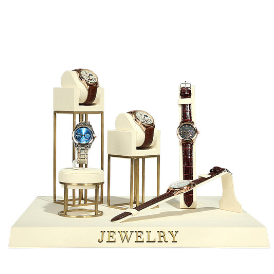 New Luxury Watch Display Set | Metal & Beige Stand for Store Window & Live Streaming