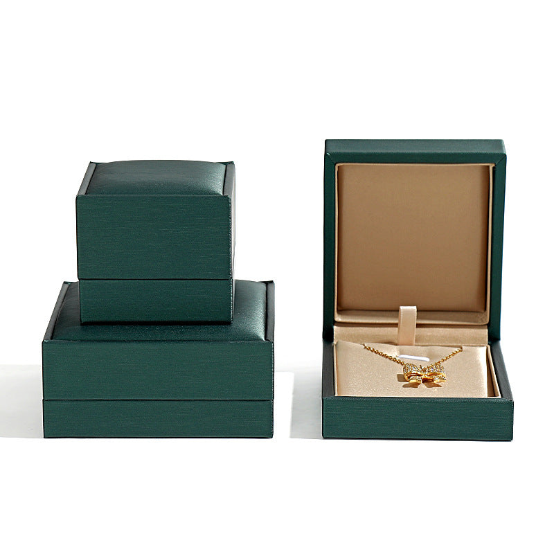 Green And Champagne Leather Jewelry Box