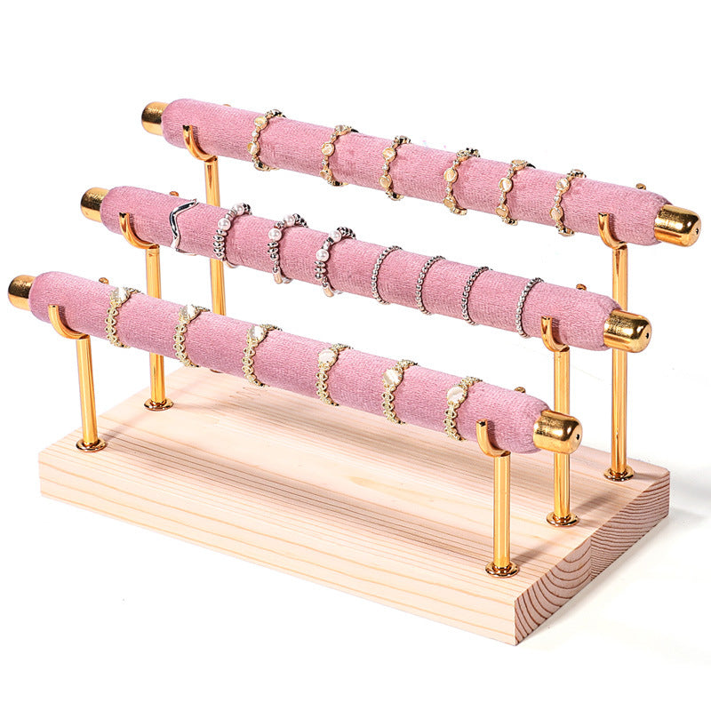 Solid wood ring display stand