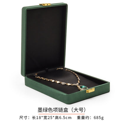 Metal Buckle Black Tess Cloth Box Ring Earrings Necklace Set Box Jewelry Storage Jewelry Box Gift Packaging Box