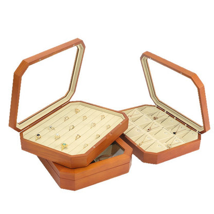 Wooden Magnetic Jewelry Box for Rings, Necklaces & Earrings