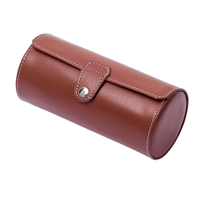 3-digit Round Watch Box Wrist High-end Leather Watch Boxes